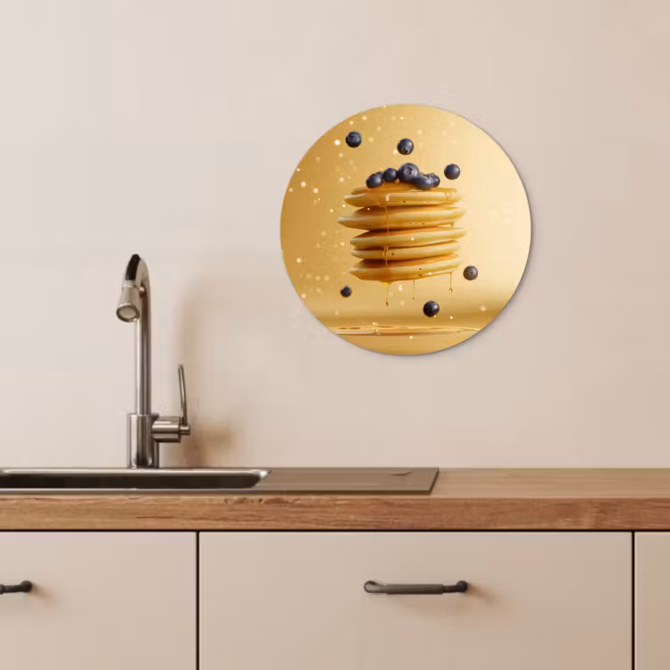 Tableau rond - Crêpes - Aliments - Miel - Jaune — 4