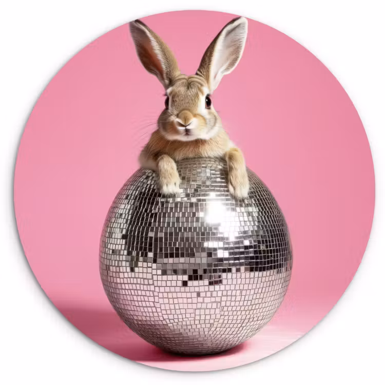 Tableau rond - Lièvre - Arc - Boule disco — 1