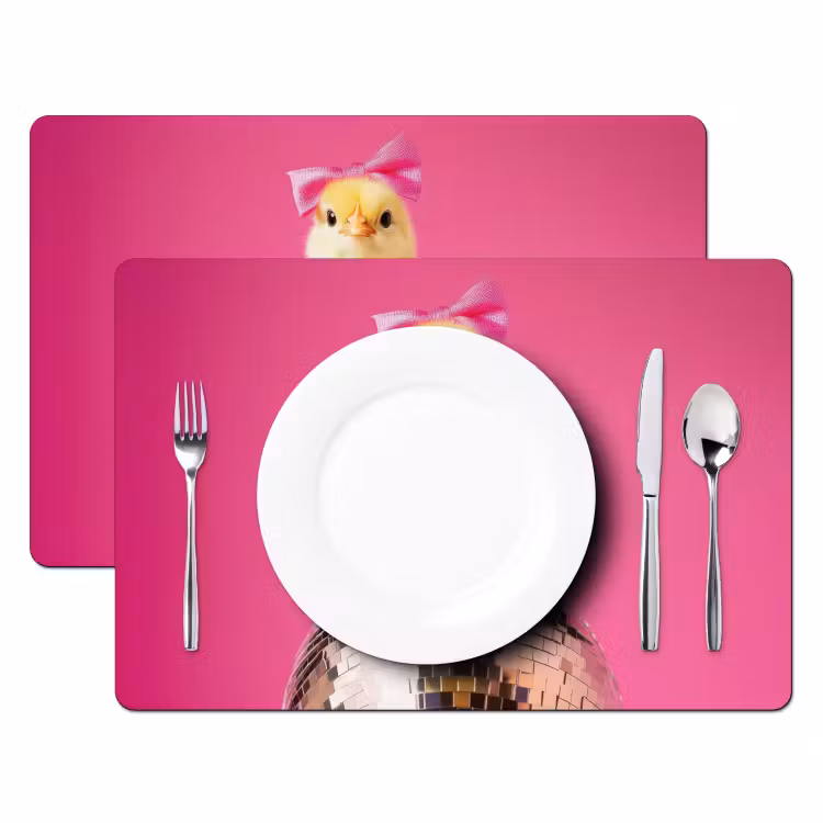 Sets de table - Discoball - Chick - Bow — 2