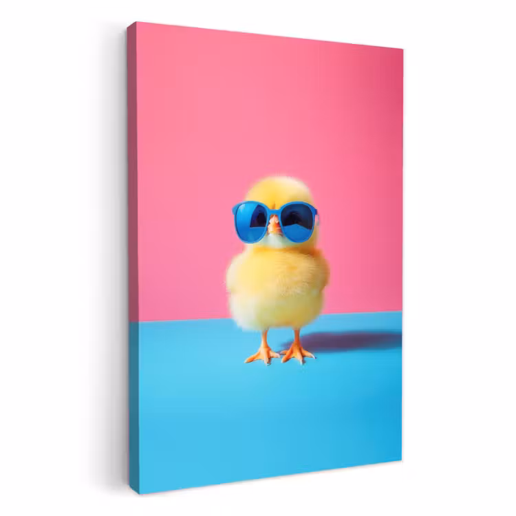 Tableau sur toile - Chick - Lunettes de soleil - Bleu — 1