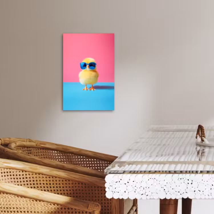 Tableau sur toile - Chick - Lunettes de soleil - Bleu — 2
