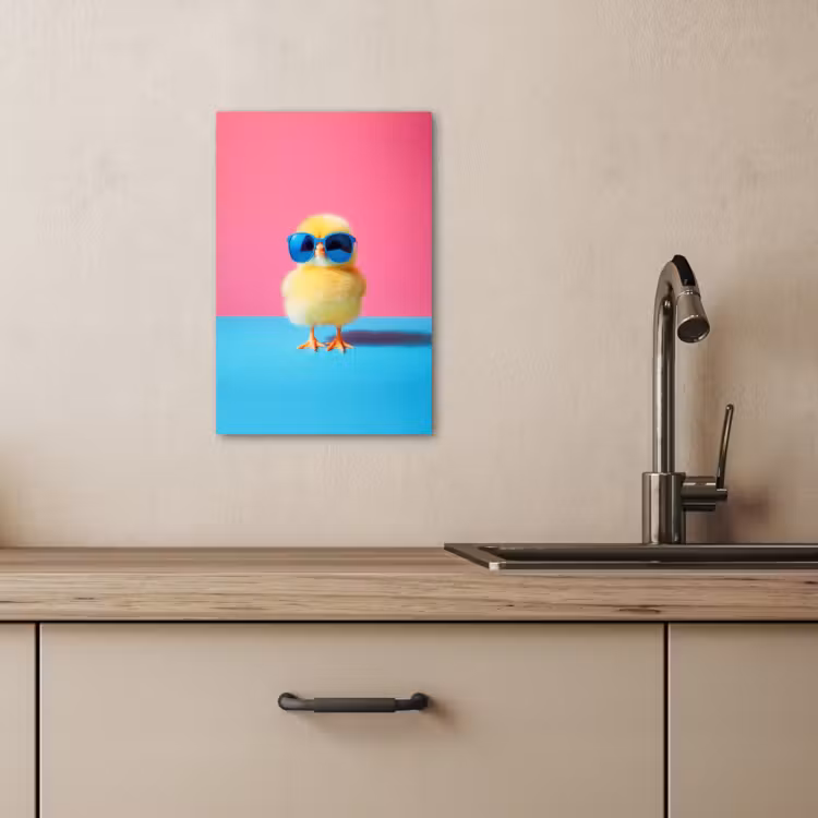 Tableau sur toile - Chick - Lunettes de soleil - Bleu — 3
