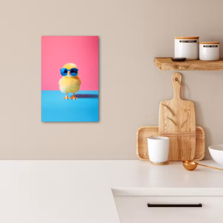 Tableau sur toile - Chick - Lunettes de soleil - Bleu — 4