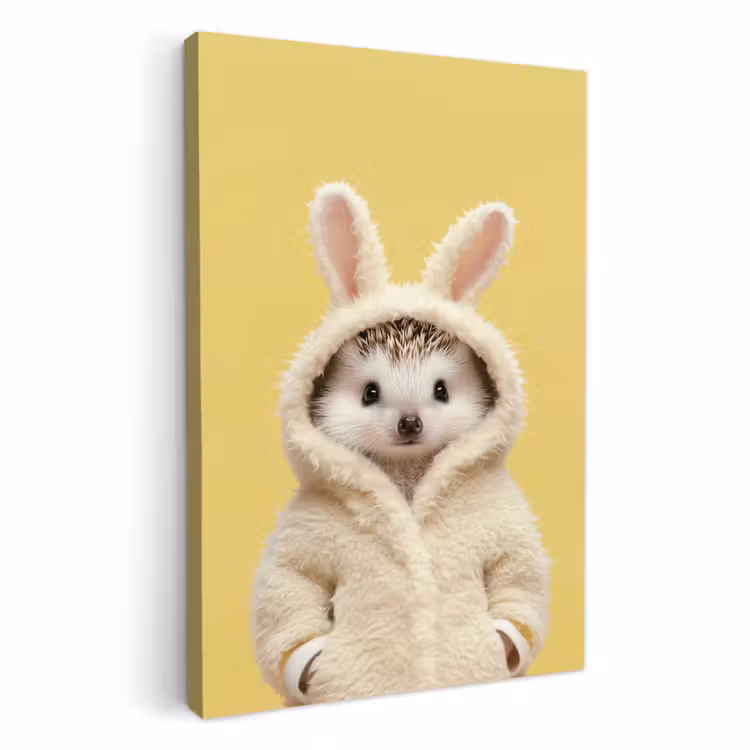 Tableau sur toile - Hérisson - Lapin de Pâques - Costume — 2