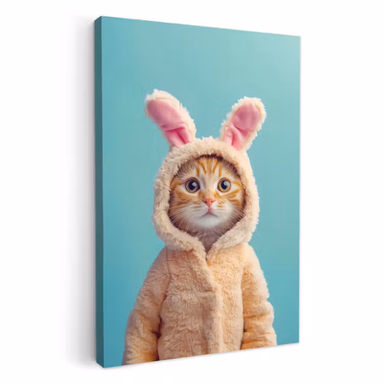 Tableau sur toile - Lapin de Pâques - Chat - Costume — 1