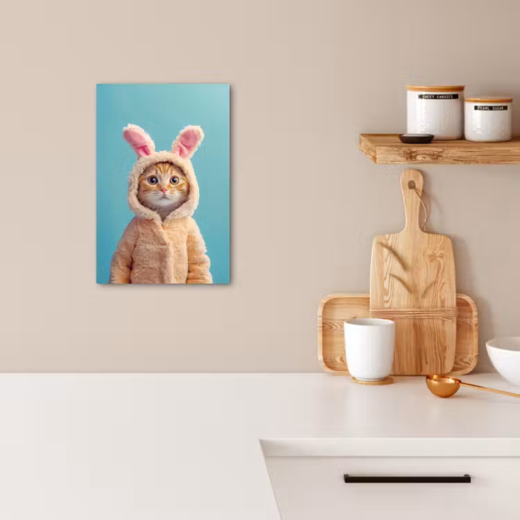 Tableau sur toile - Lapin de Pâques - Chat - Costume — 3
