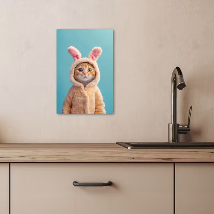 Tableau sur toile - Lapin de Pâques - Chat - Costume — 4
