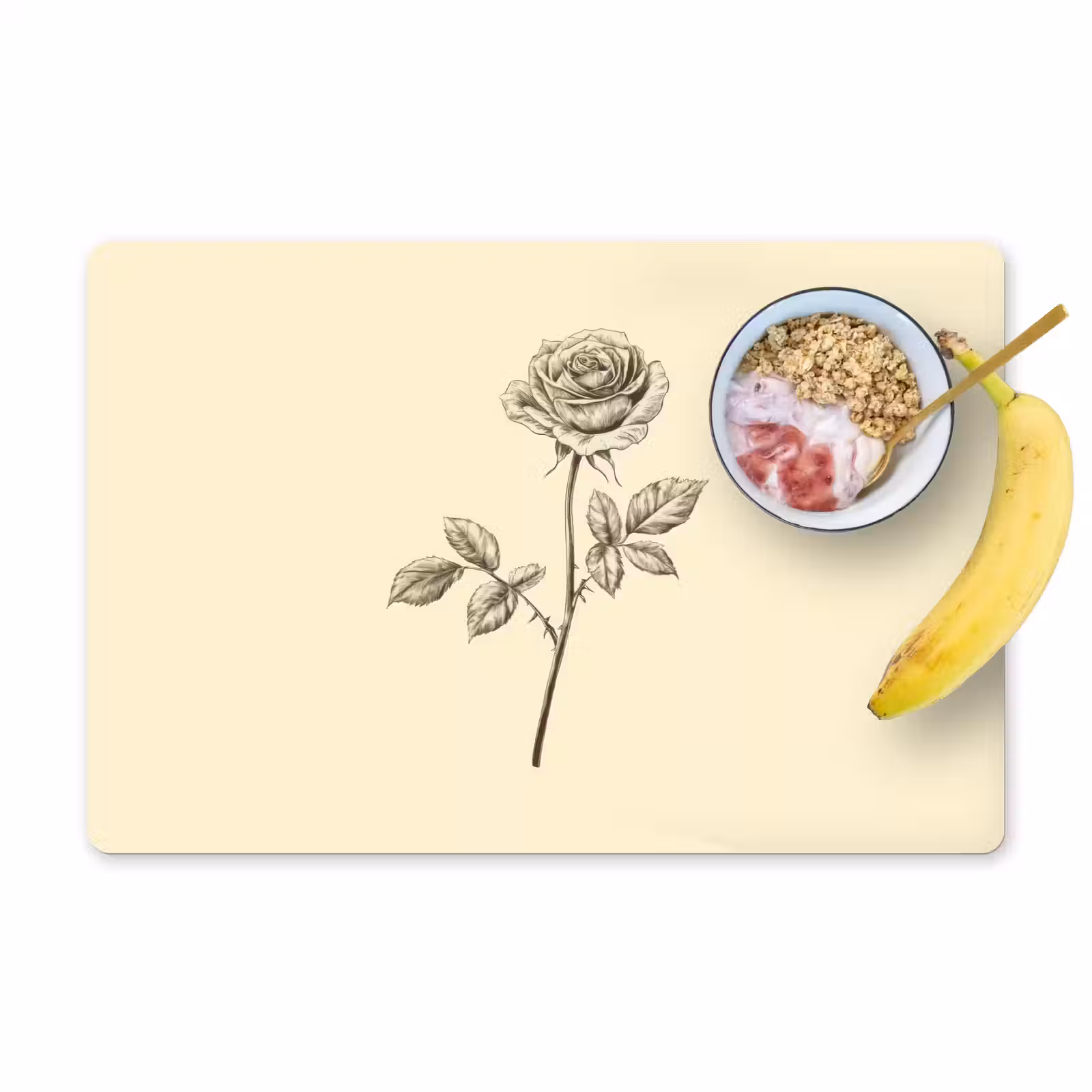 Sets de table en vinyle - Illustration - Noir - Rose — 1
