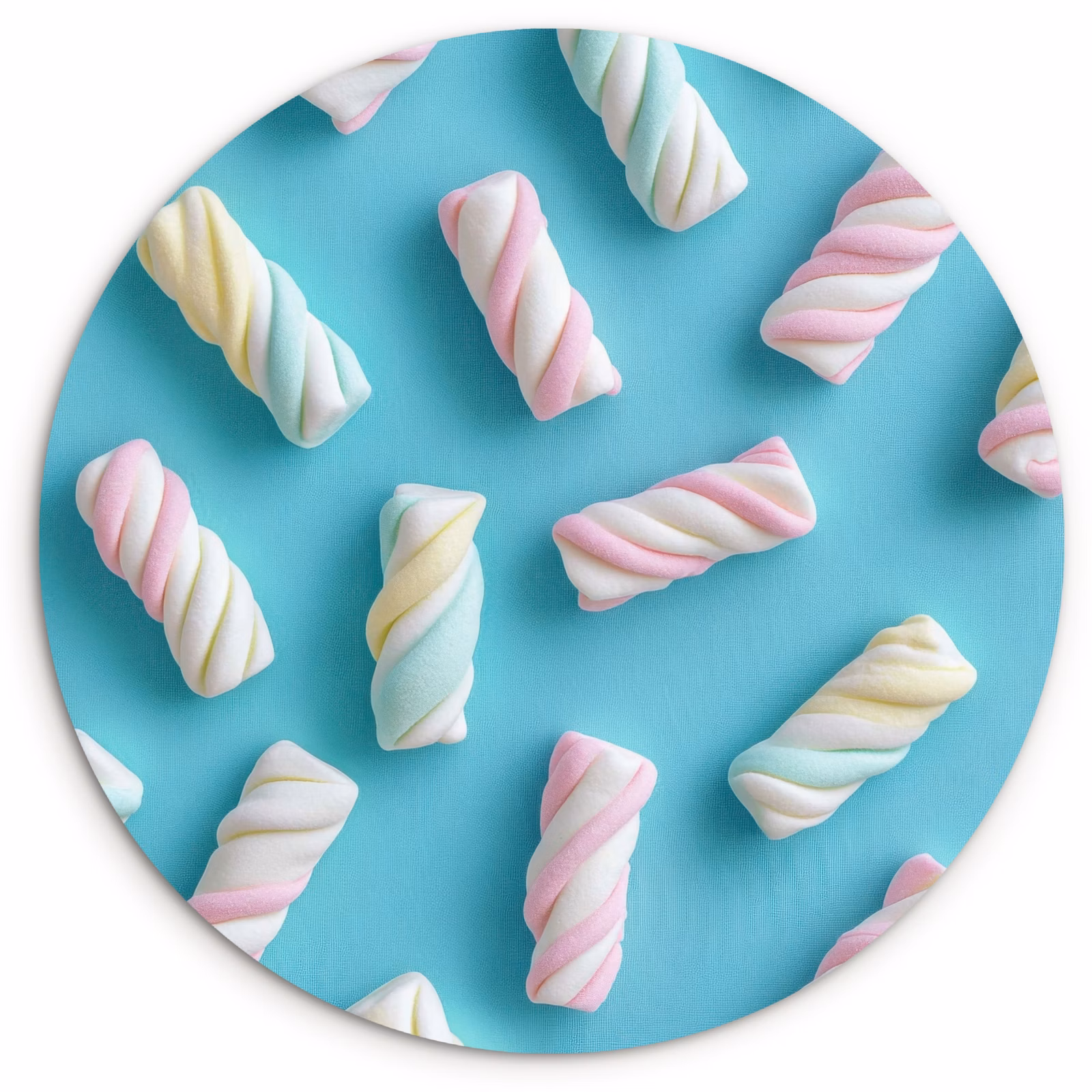 Tableau rond - Bacon - Pastel - Bonbons - Bleu — 1