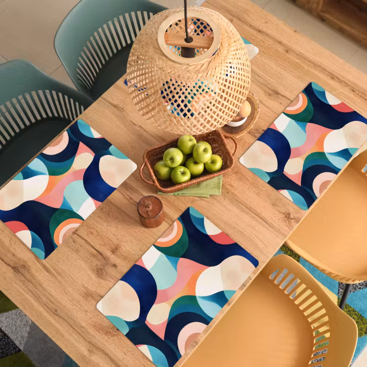 Sets de table - Abstrait - Bleu - Rose — 3