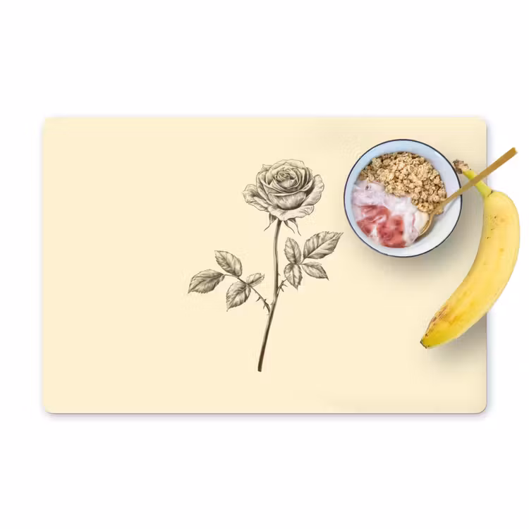 Sets de table en vinyle - Illustration - Noir - Rose — 1