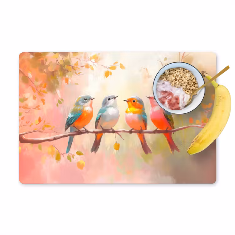 Sets de table en vinyle - Oiseaux - Coloré - Branche — 1