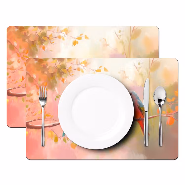 Sets de table en vinyle - Oiseaux - Coloré - Branche — 2