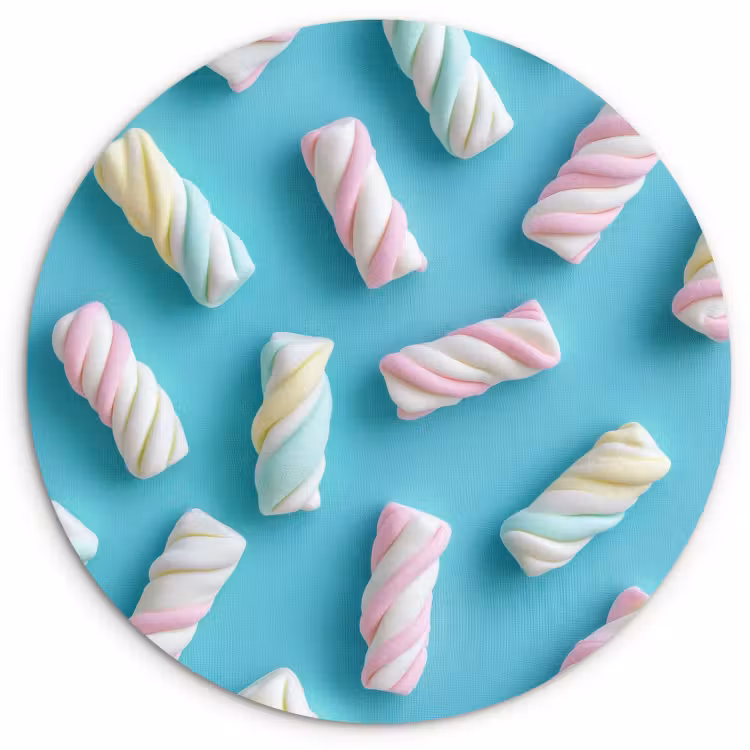 Tableau rond - Bacon - Pastel - Bonbons - Bleu — 1
