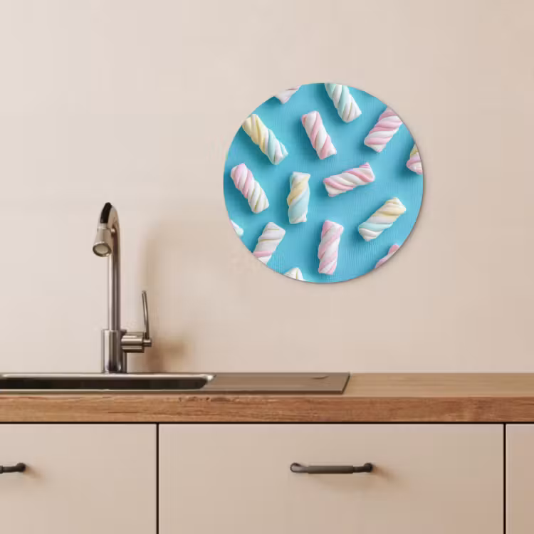 Tableau rond - Bacon - Pastel - Bonbons - Bleu — 2