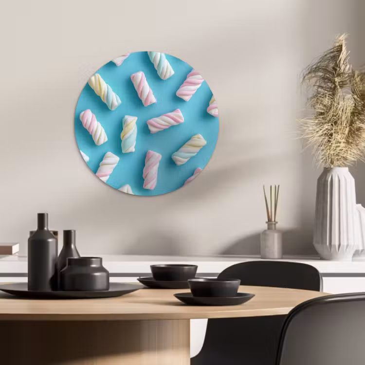 Tableau rond - Bacon - Pastel - Bonbons - Bleu — 3