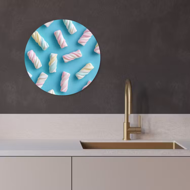 Tableau rond - Bacon - Pastel - Bonbons - Bleu — 4