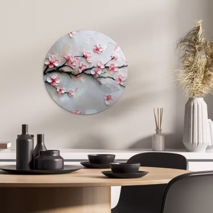 Tableau rond - Blossom - Artistique - Rose - Sakura — 3