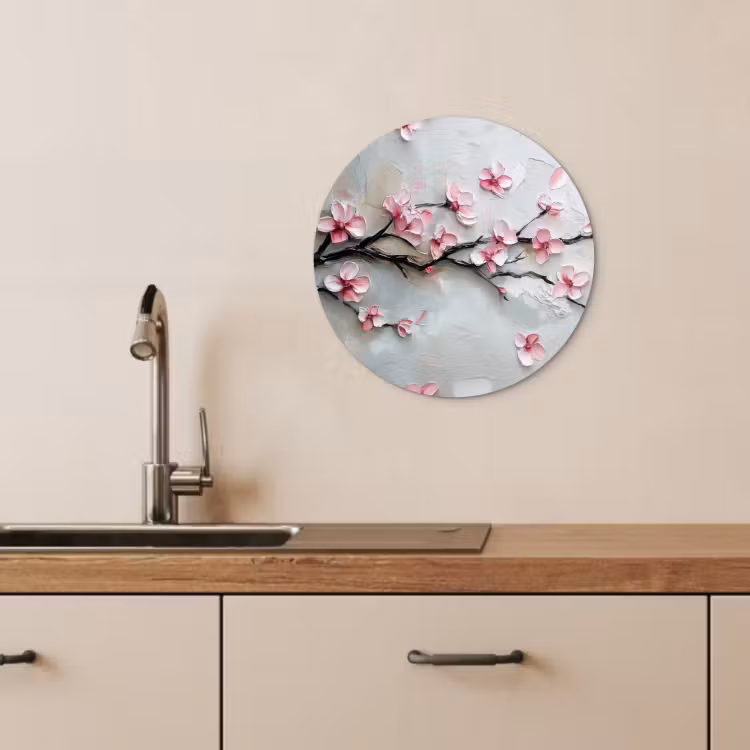 Tableau rond - Blossom - Artistique - Rose - Sakura — 4