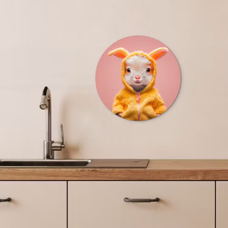 Tableau rond - Costume - Chèvre - Lapin de Pâques — 3