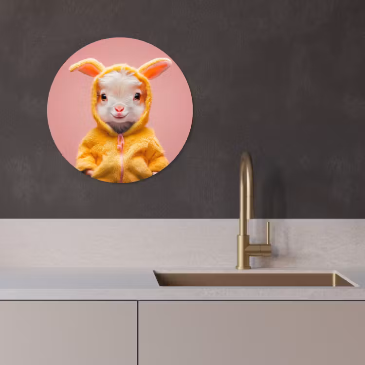 Tableau rond - Costume - Chèvre - Lapin de Pâques — 4