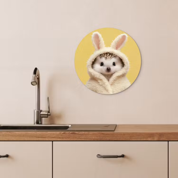 Tableau rond - Hérisson - Lapin de Pâques - Costume — 2