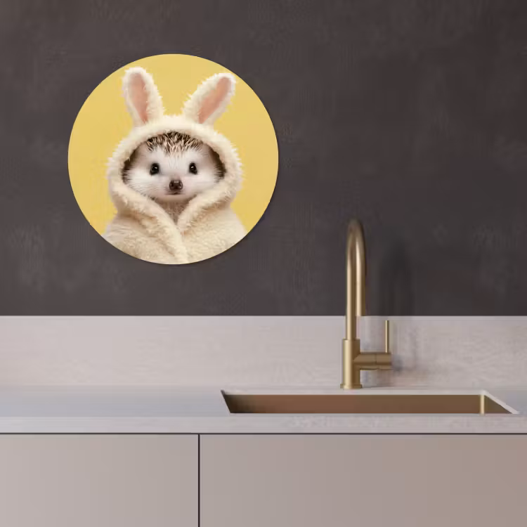 Tableau rond - Hérisson - Lapin de Pâques - Costume — 3