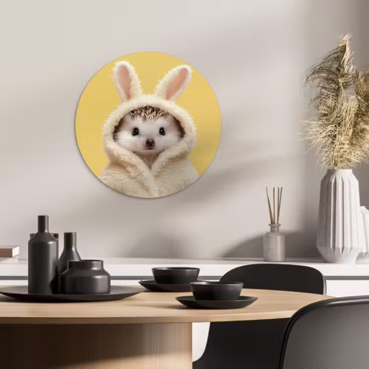 Tableau rond - Hérisson - Lapin de Pâques - Costume — 4