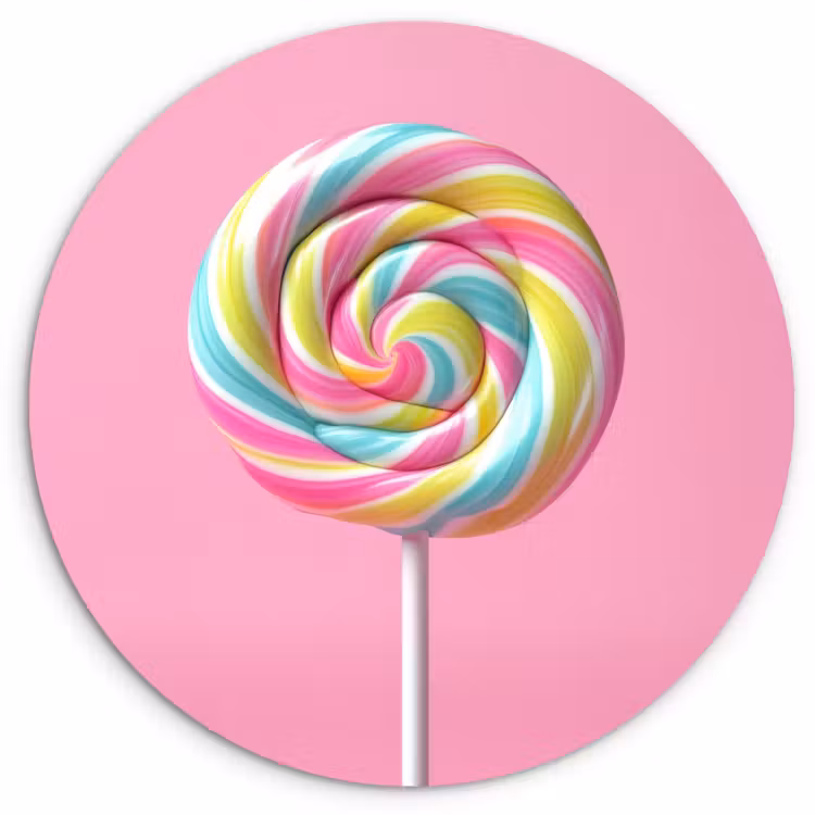 Tableau rond - Sucette - Rose - Bonbon - Sucré — 2