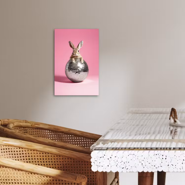 Tableau sur toile - Lièvre - Arc - Boule disco — 2