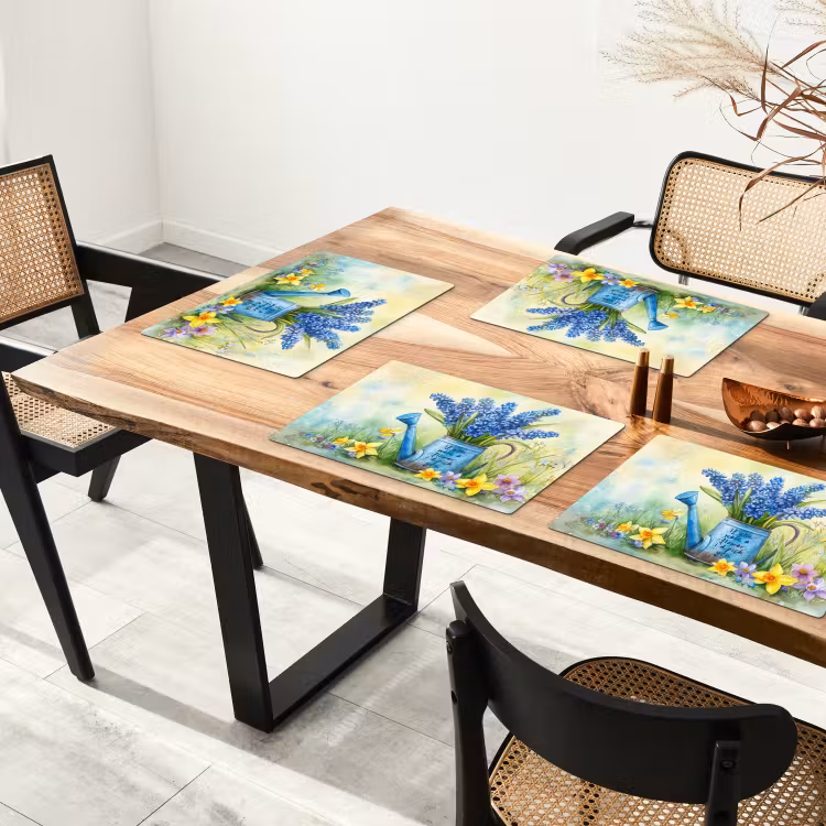 Sets de table en vinyle - Fleurs de lavande - Citation - Arrosoir — 4