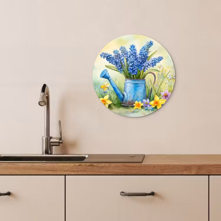 Tableau rond - Arrosoir - Lavande - Fleurs — 3