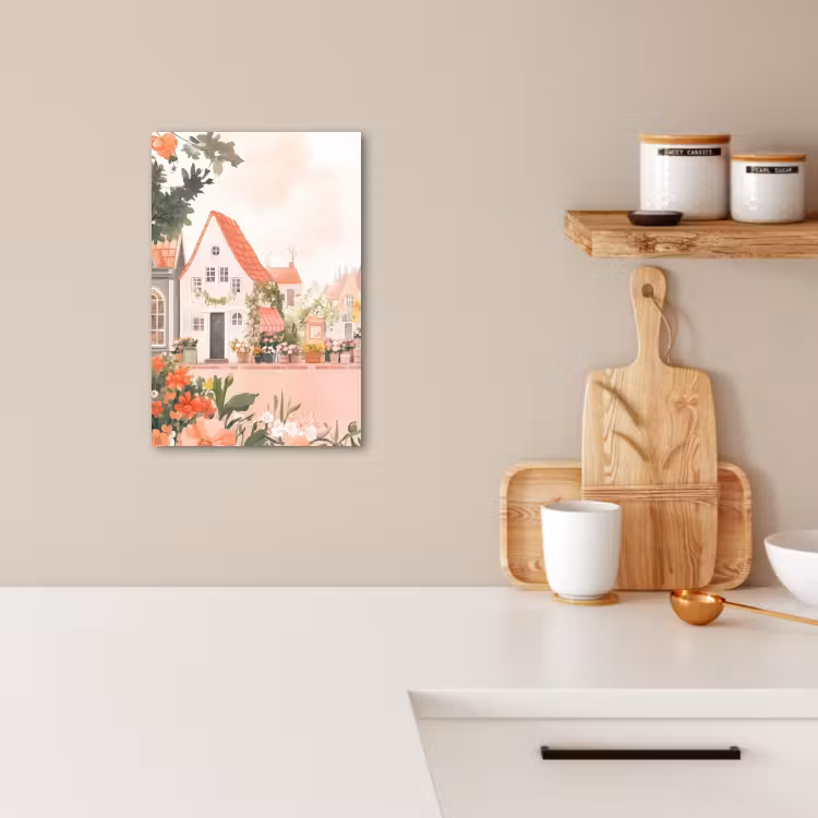 Tableau sur toile - Fleurs - Maisons - Village — 4