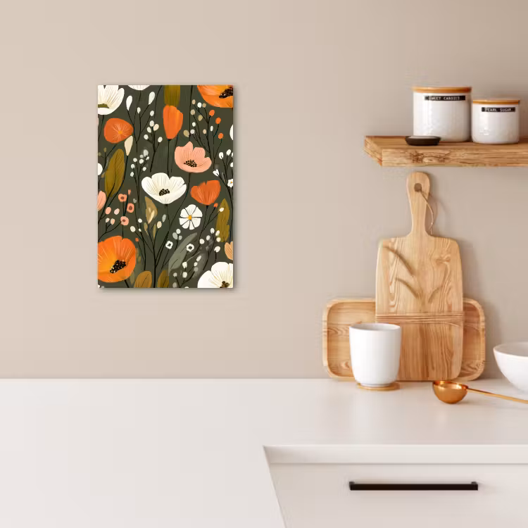 Tableau sur toile - Fleurs - Illustration - Vert — 1