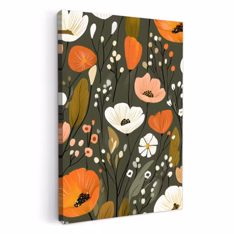 Tableau sur toile - Fleurs - Illustration - Vert — 2