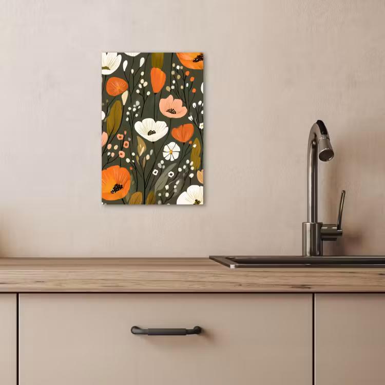 Tableau sur toile - Fleurs - Illustration - Vert — 3