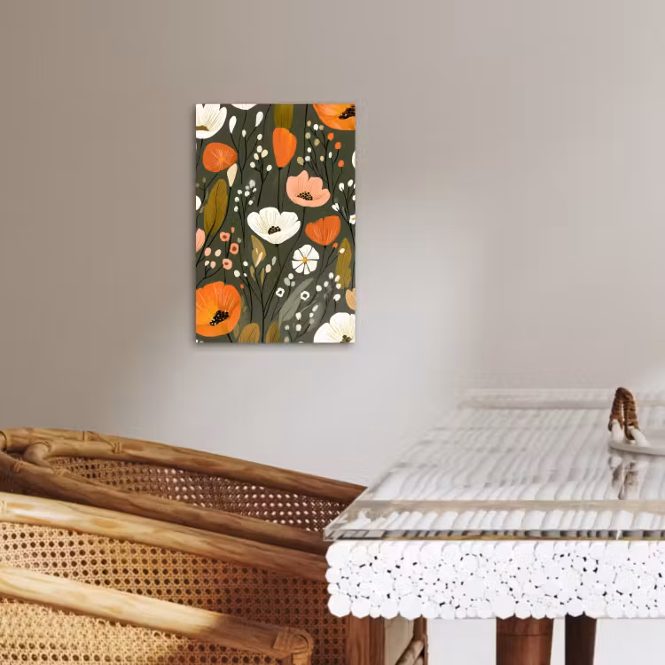 Tableau sur toile - Fleurs - Illustration - Vert — 4