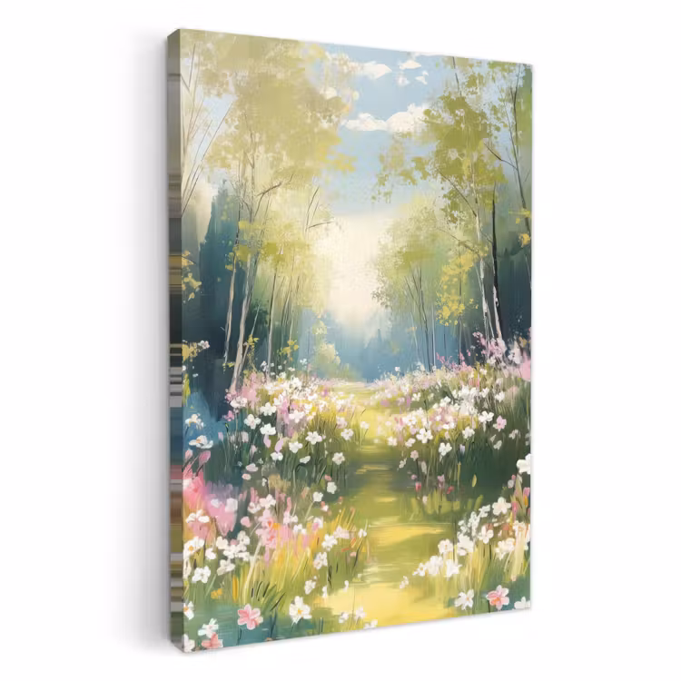 Tableau sur toile - Forêt - Style de peinture - Coloré — 1