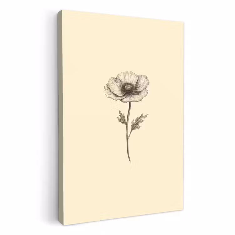 Tableau sur toile - Coquelicot - Illustration - Noir — 2