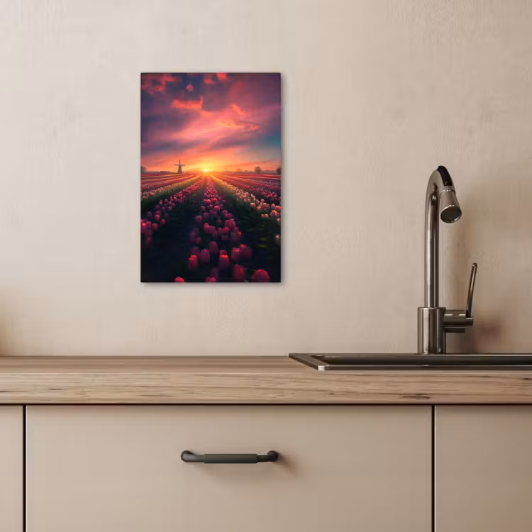 Tableau sur toile - Moulin à vent - Coucher de soleil - Paysage — 4