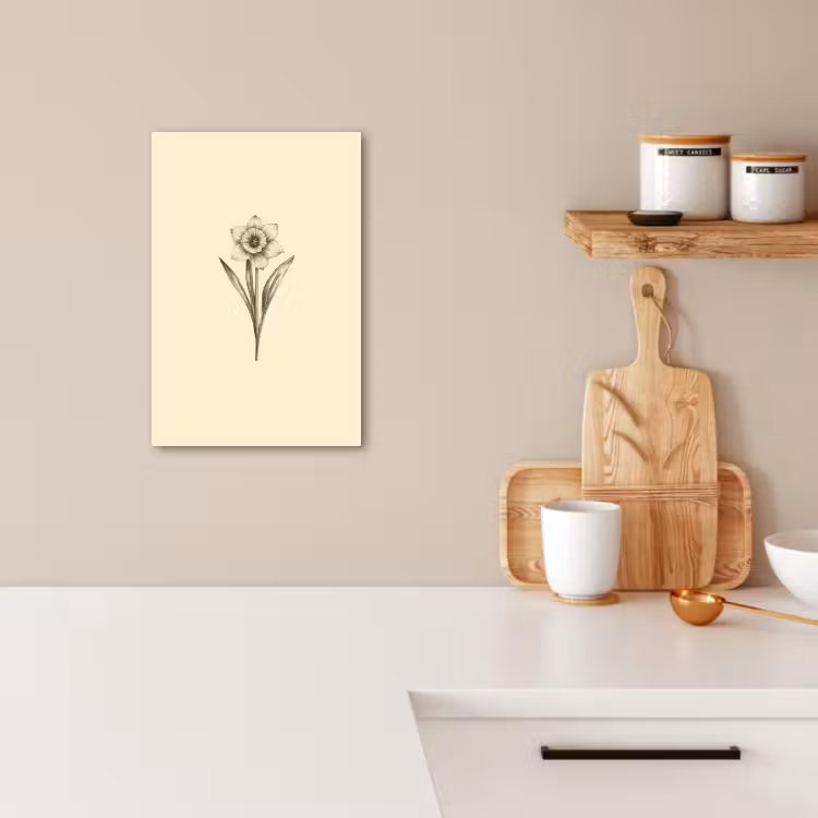 Tableau sur toile - Noir - Jonquille - Illustration — 3