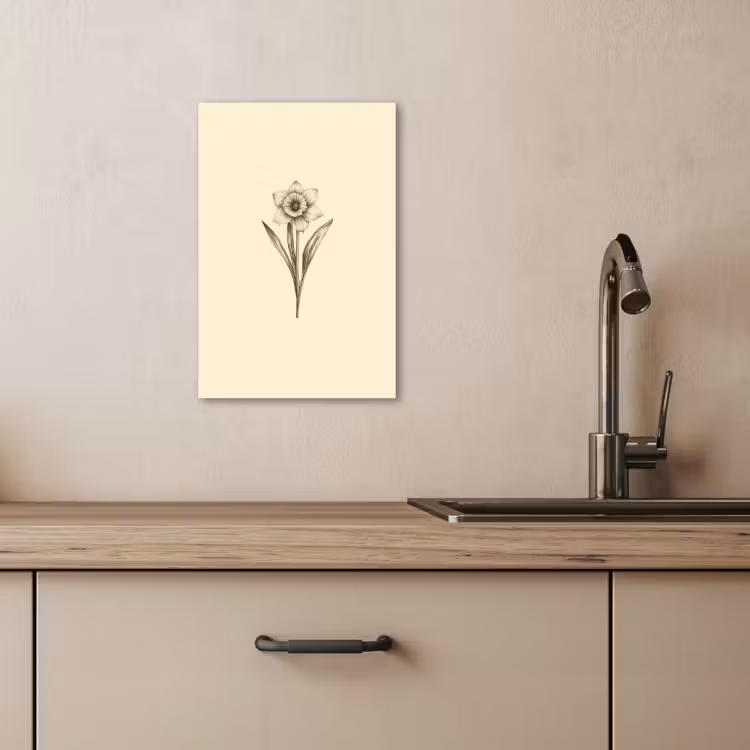 Tableau sur toile - Noir - Jonquille - Illustration — 4