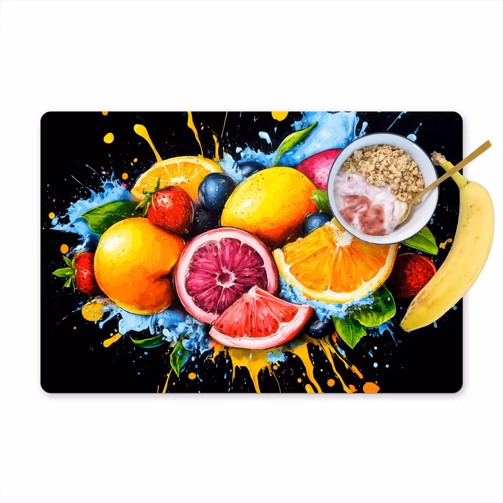 Sets de table - Fruit - Graffiti - coloré - orange - fraise - abstrait — 1