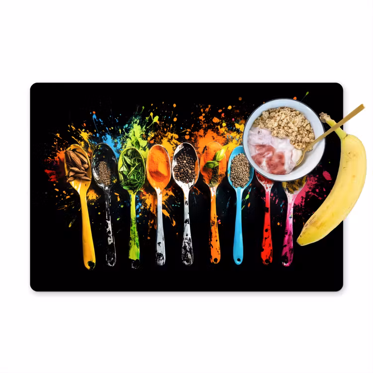 Sets de table - Cuillères - Épices - Moderne - Graffiti - Peinture - Coloré — 1