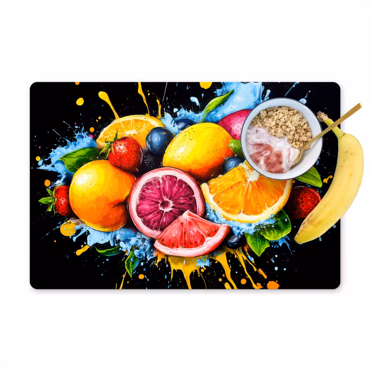 Sets de table - Fruit - Graffiti - coloré - orange - fraise - abstrait — 1