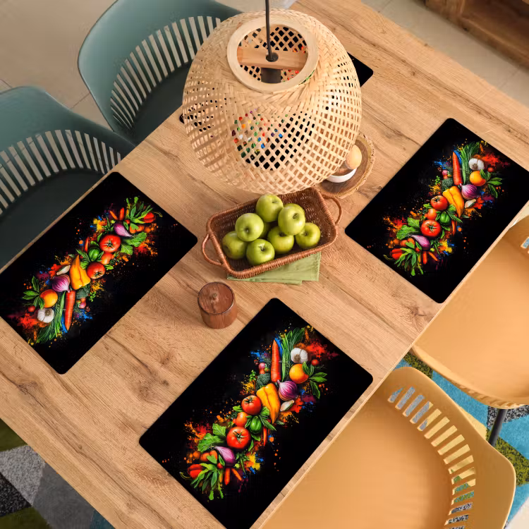 Sets de table - Légumes - Alimentation - Herbes - Graffiti - Cuisine — 3