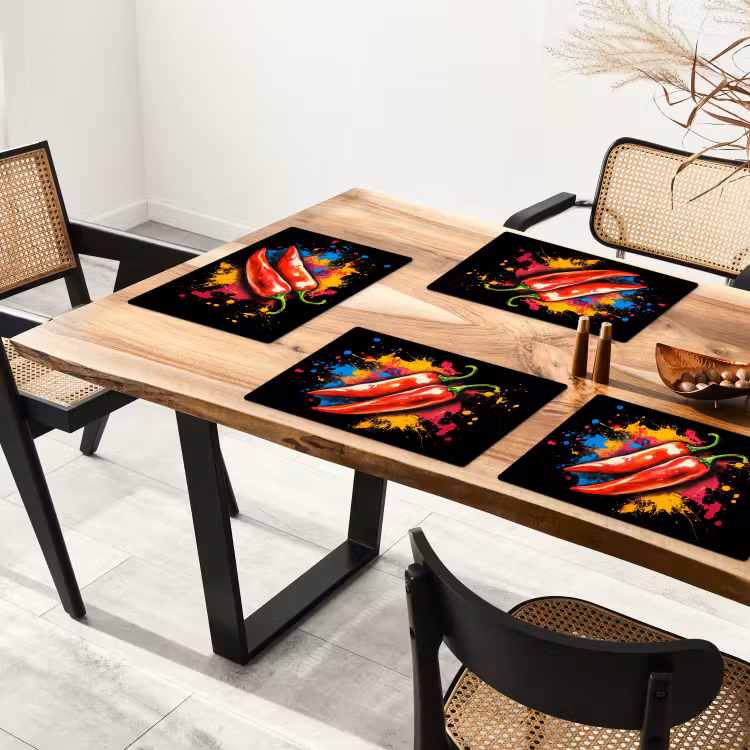 Sets de table - Poivre - Graffiti - Peinture - Abstrait - Moderne - Coloré — 4