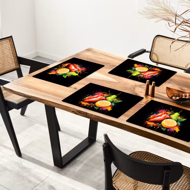 Sets de table - Poivre - Poire - Citron - Graffiti - Peinture - Abstrait — 4