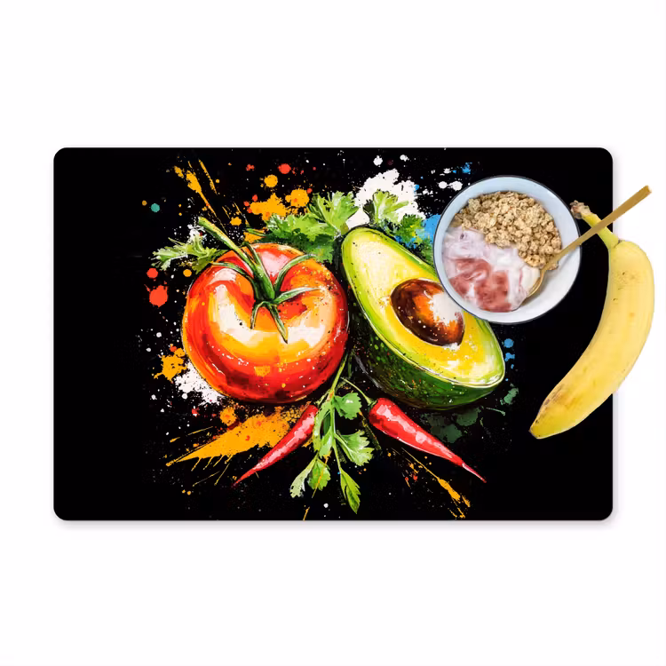 Sets de table - Tomate - Avocat - Poivron - Graffiti - Peinture - Moderne — 1