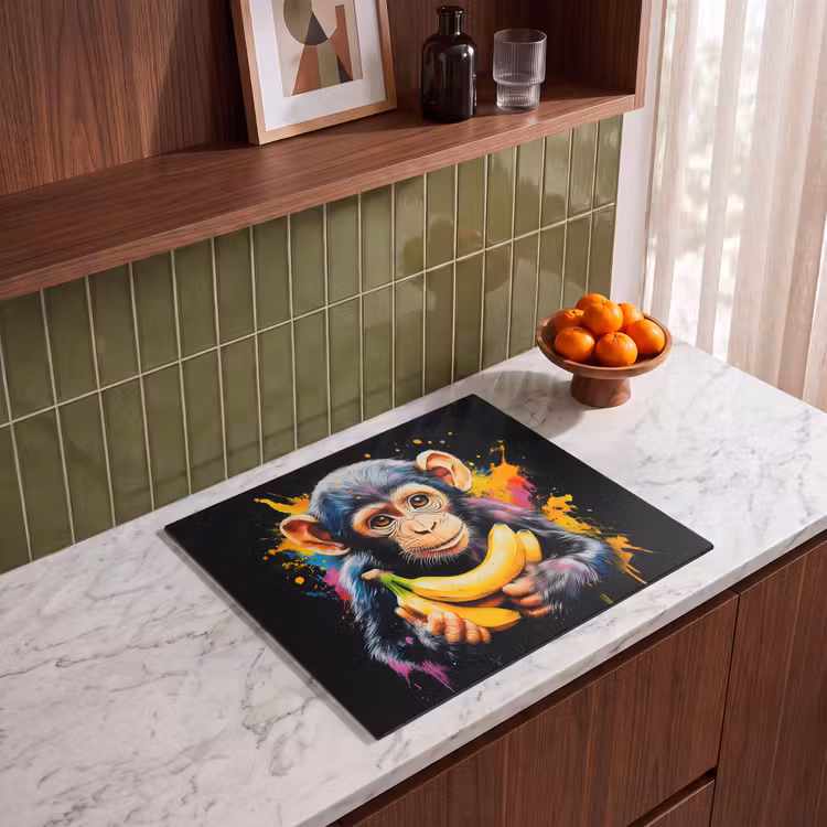 Protection plaque induction - Singe - Graffiti - Coloré - Bananes - Moderne — 4